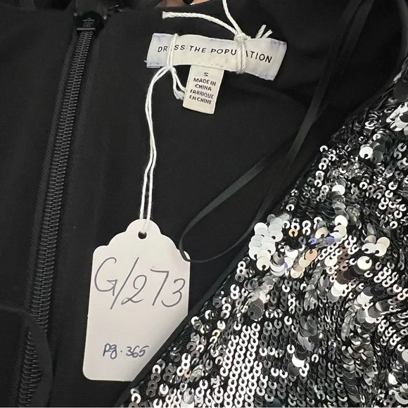 Dress The Population Silver Dayton Sequin Long Sleeve Minidress - Reemoly